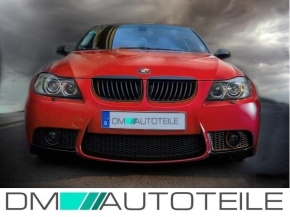 Sport Front Bumper Black fits on BMW 3-Series E90 E91 05-08 w/o PDC + Fogs Smoke