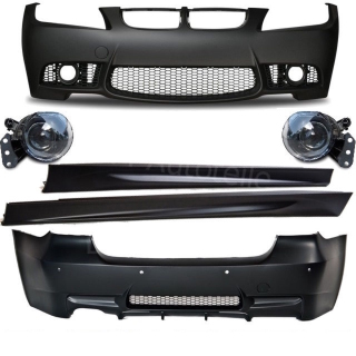Bodykit Sport Stoßstange ABS Front + Heck + Seite passt für BMW E90 05-08 *ABE