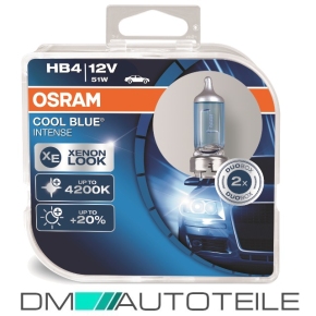 Set 2x OSRAM® HALOGEN LAMPE HB4 COOL BLUE INTENSE...