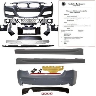 Bodykit Sport Bumper Front + Rear + Skirts fits on BMW F30 Series or M-Sport 11>