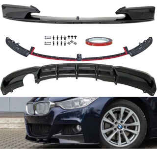 Umbau Frontspoiler + Diffusor CARBON Glanz Sport-Performance passt für BMW 3er F30 F31 M-Paket