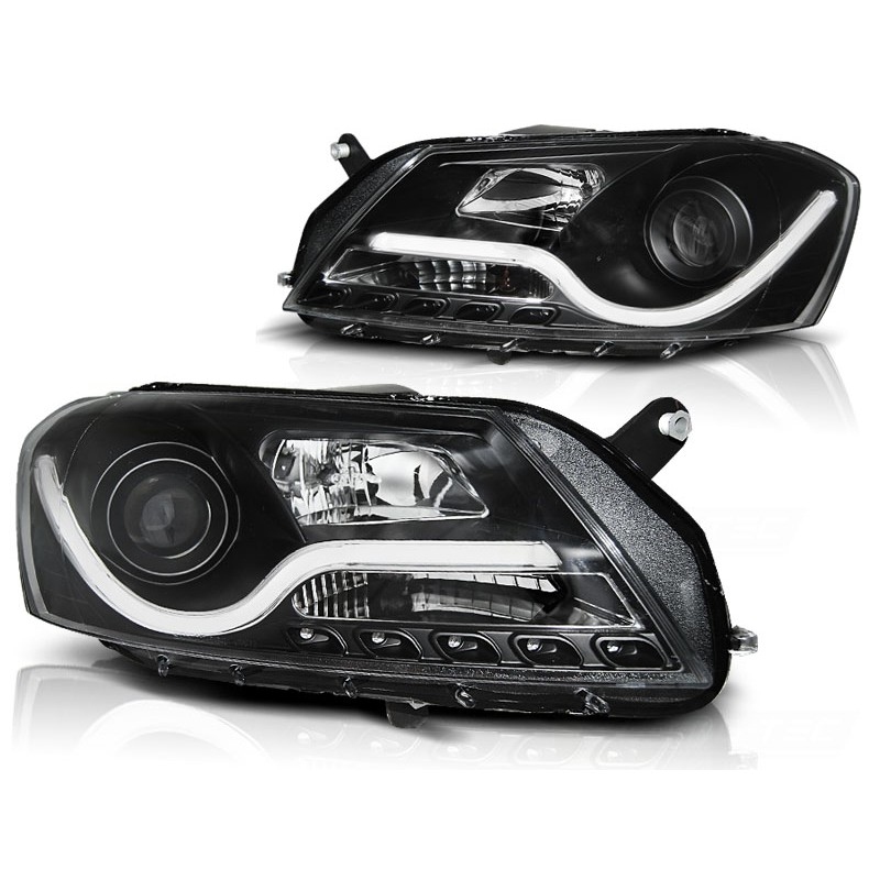 Scheinwerfer Tagfahrlicht LED schwarz+Blinker passt für VW Passat
