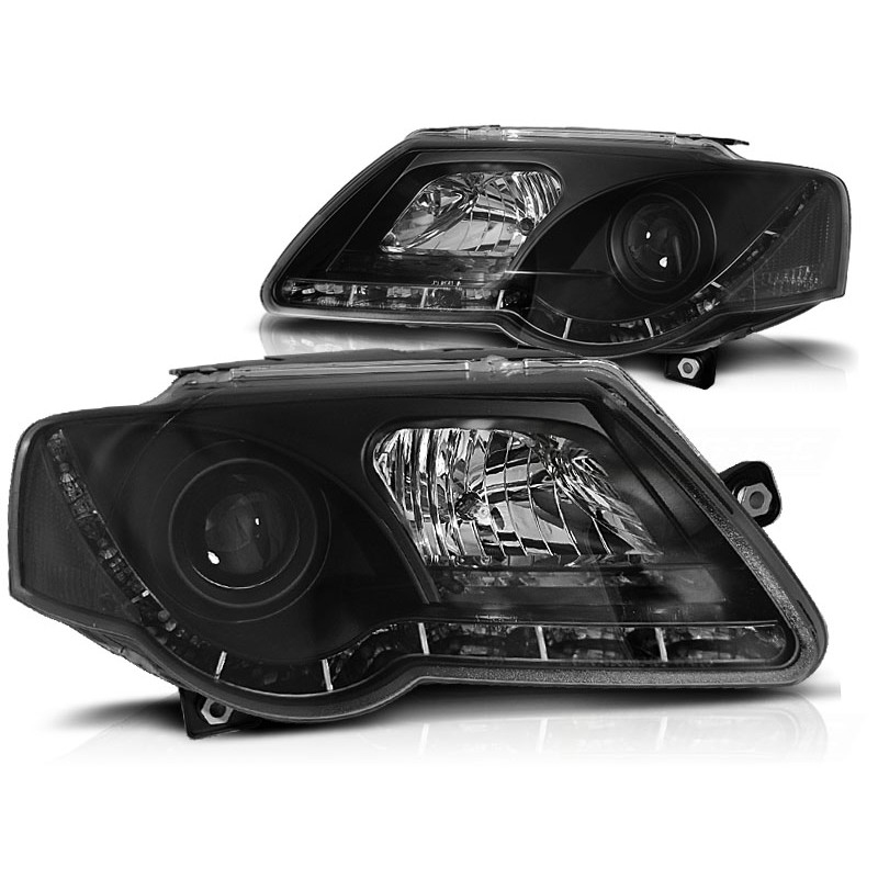Scheinwerfer LED Tagfahrlicht schwarz passt für VW Passat 3C (B6) ab 2005 2010