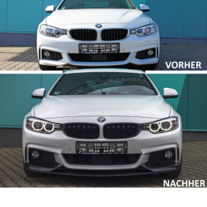 ABE Frontspoiler Sport-Performance Schwarz Matt passt für BMW 4er F32 F33 F36 M-Paket