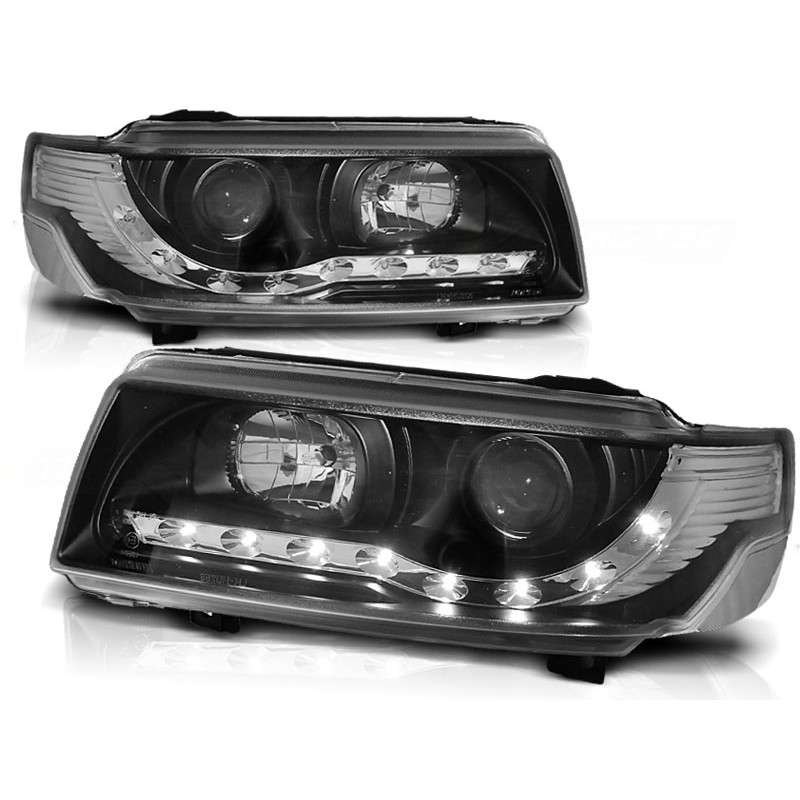Scheinwerfer Tagfahrlicht LED schwarz+Blinker passt für VW Passat