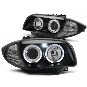 Scheinwerfer Angel Eyes LED schwarz passt für BMW...