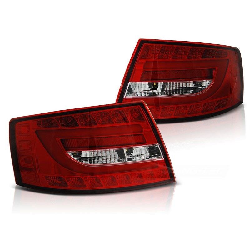 LED Lightbar Design Rückleuchten für Audi A6 4F (C6) Facelift 08-11  Limousine rot/rauch