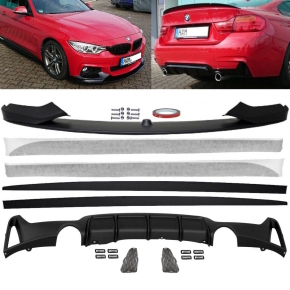 Set Kühlergrill Doppelsteg Schwarz Matt passend für BMW 4er F32 F33 F36  auch für M M4