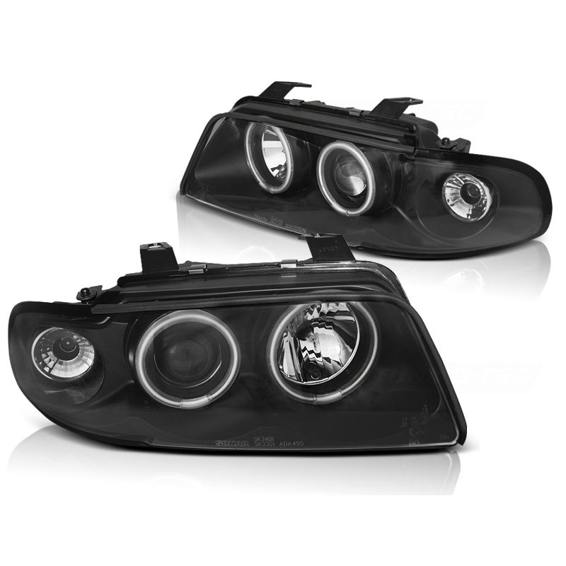 LED Angel Eyes Scheinwerfer für AUDI A4 8E B6 01-04 schwarz