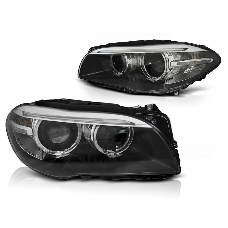 Xenon Scheinwerfer LED Angel Eyes LED Blinker passt für BMW 5er F10/F11  Schwarz
