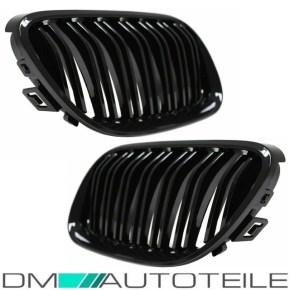 SET Dual Slat Front Grille Black Gloss Performance fits BMW E92 E93 LCI Year 10>