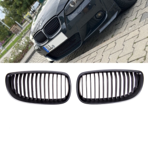 Set of Kidney Front Grille matt Black Coupe Convertible 06-10 fits on BMW 3-series E92 E93 Standard or M-Sport