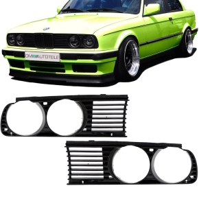 Set Front Headlight Headlamps Cover black gloss fits on...