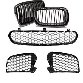 Set Front Kidney Dual Slat Grille + Fogs Cover black...