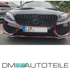 Set Front lower Grille Bumper + Fogs cover Black Gloss...