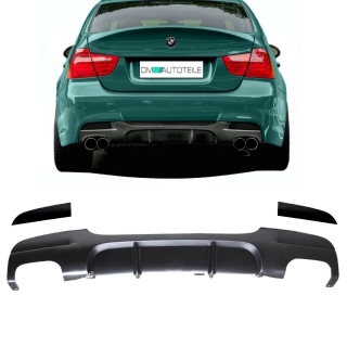 Rear Diffuser Black 4-pipes Duplex fits on BMW 3-series E90 E91 only M-Sport 2005-2011
