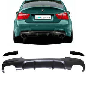 Rear Diffuser Black 4-pipes Duplex fits on BMW 3-series...