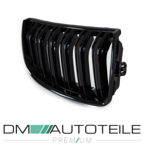 Set Sport Dual Slat Kidney Front Grille Black Gloss fits on BMW E90 E91 up 05-08