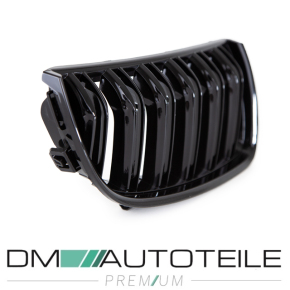 Set Sport Dual Slat Kidney Front Grille Black Gloss fits on BMW E90 E91 up 05-08