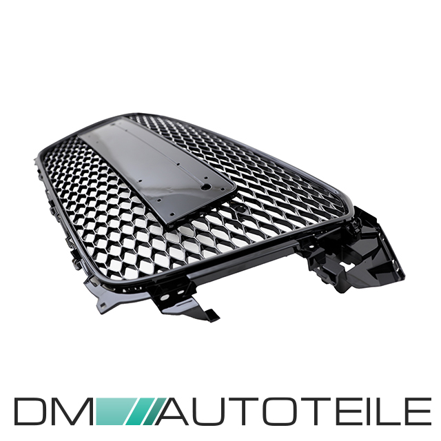 Front Grille honeycomb Black gloss+ license plate holder suitable