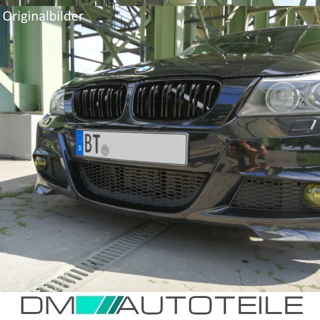 DOPPELSTEG KÜHLER-GRILL SPORT NIEREN SCHWARZ GLÄNZEND für BMW 3er E90 E91  ab 08