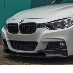 Set Kidney Front Grille black gloss painted Dual Slat fits on BMW 3-Series F30 F31 F35 Year 11-18
