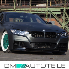 Set Kidney Front Grille black gloss painted Dual Slat fits on BMW 3-Series F30 F31 F35 Year 11-18