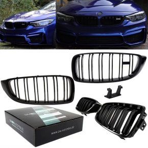 Set Kidney Front Grille Dual Slat Black Gloss...