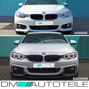 2x Kühlergrill Schwarz Glanz Doppelsteg passend für BMW 4er F32 F33 F36 auch  M4 + M Bj. 13-19