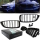 2x Kühlergrill Schwarz Glanz Doppelsteg +Emblemhalter passend für BMW 4er F32 F33 F36 auch  M4 + M alle Modelle