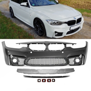 Sport Evo Front Bumper primed PP for PDC fits on BMW 3-Series F30 F31 w/o M M3