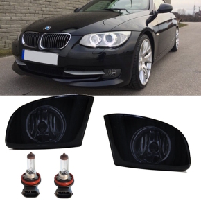 Set Smoke black  Fog lights standard Bumper only + H8 fits on BMW E92 E93 05-11
