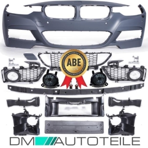 Modification Sport Front Bumper PDC/Washers + fog lights Smoke fits on BMW F30 F31 standard or M-Sport 11-17