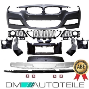Sport Performance Front Bumper 4x PDC +Splitter Spoiler Black fits on BMW 3-Series F30 F31