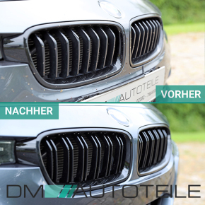 Sport Stoßstange vorne PDC & SRA + Doppelsteg Kühlergrill schwarz glanz passend für BMW 3er F30 F31 M +ABE