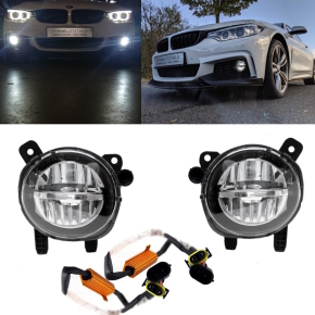 LED Fog Lights Lamps Chrome fits on BMW F20 F21 LCI / F30...