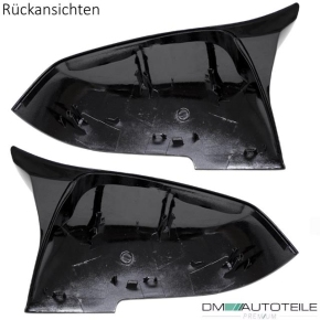 Satz Spiegelkappen Außenspiegelkappen SET Hochglanz Schwarz passend für BMW F20 F21 F22 F23 F30 F31 F87
