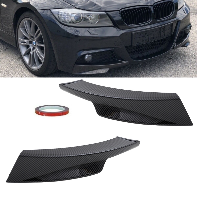 Carbon Glanz Flaps SET Spoiler Lippen passend für BMW 3er E90 E91 LCI mit  M-Paket