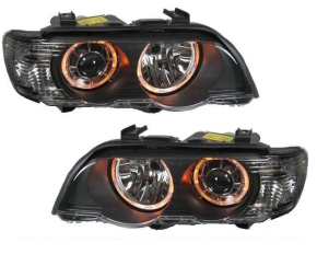 Set Angel Eyes Xenon headlights Set clear glass black...
