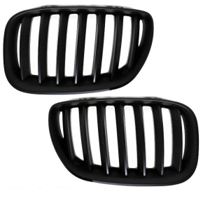 Set Front Kidney Grille matt black fits on BMW X5 E53 Facelift 2003-2007 LCI +M