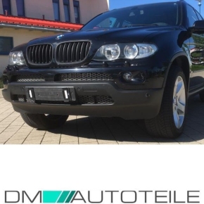 Set Front Kidney Grille matt black fits on BMW X5 E53 Facelift 2003-2007 LCI +M