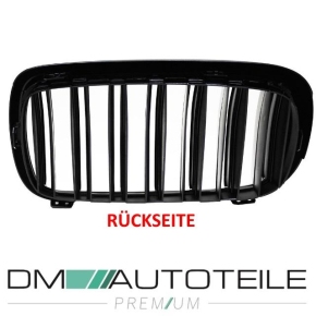Dual Slat Kidney Front Grille Black Gloss fits BMW X5 F15 X6 F16 up 2013 with Camera
