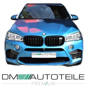 Dual Slat Kidney Front Grille Black Gloss fits BMW X5 F15 X6 F16 up 2013 with Camera