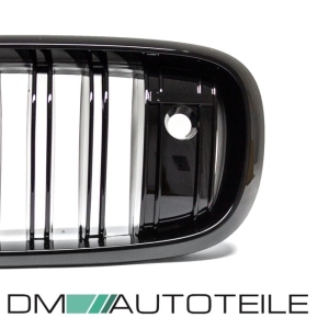 Dual Slat Kidney Front Grille Black Gloss fits BMW X5 F15 X6 F16 up 2013 with Camera
