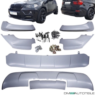 Bumper Lip Spoiler Kit Compatible With 2011-2013 BMW X5 E70 2012 Black PP Front & Rear 13PCS Finisher Under Chin Spoiler Add On by IKON MOTORSPORTS