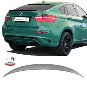 Roof Lip Rear Trunk Boot Spoiler primed fits on BMW X6 E71 up 2008-2015+3M Tape