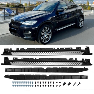 SET Aluminium Running Board Side Steps +Accessoires fits on BMW X6 E71 E72 08-14