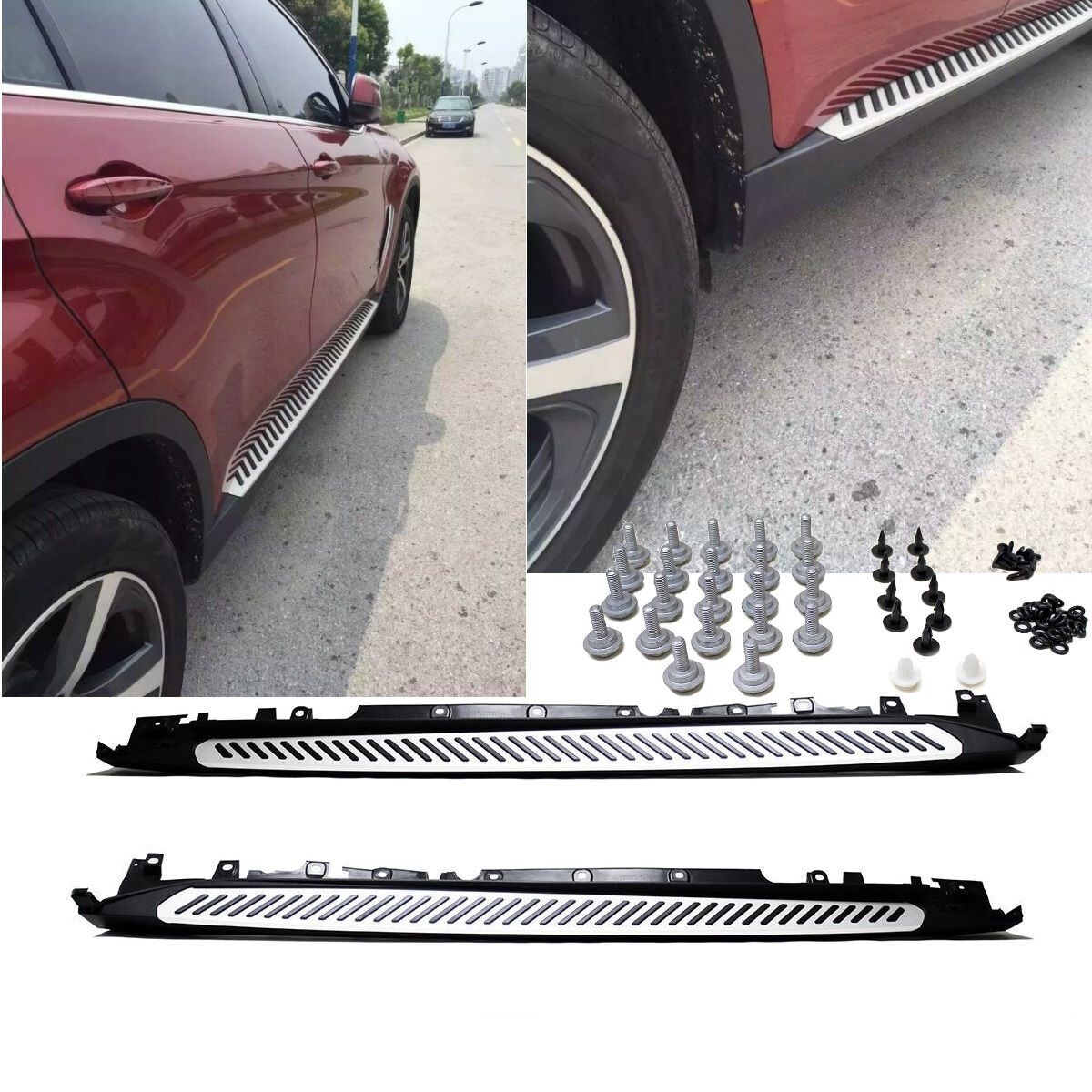 Set of Running Board Aluminium + Accessoires fits on BMW X3 F25 14-17