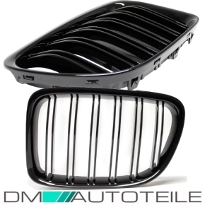 Set Front Grille Dual Slat black Gloss fits on BMW X1 E84 09-12 also M