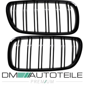 Set Front Dual Slat Kidney Grille black Gloss fits on BMW X3 E83 LCI Facelift 06-11